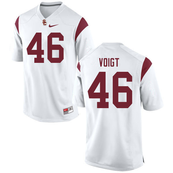 Men #46 Scott Voigt USC Trojans College Football Jerseys Sale-White